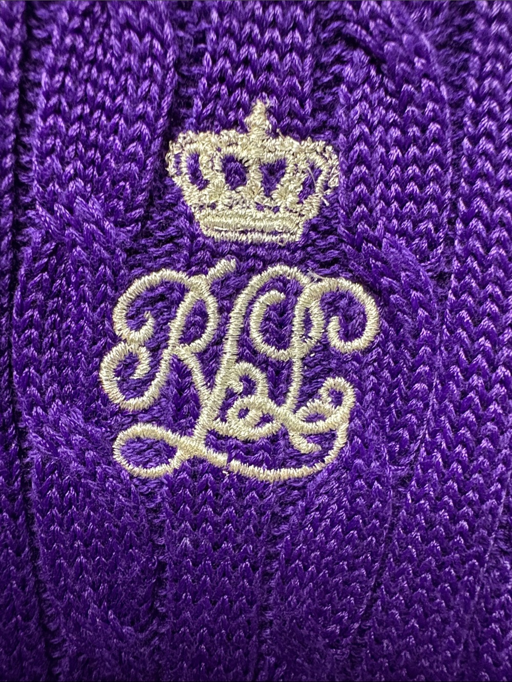 Lauren Ralph Lauren purple cable knit zip-up sweater - Picture 4 of 8